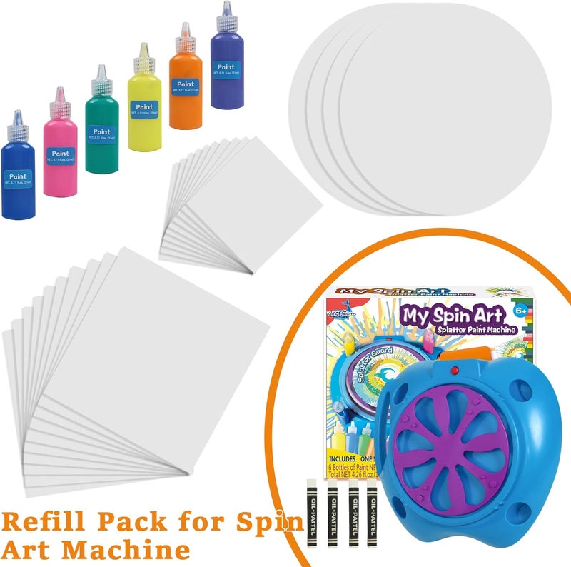 Wings Giant Spin Art Machine Variable Speed, Battery Operated Spinner - Paint Spinner with Splatter Guard, Washable Paint, Spin Art Kit, Art Design Card, Stem Toys, Kid Arts and Crafts, Girls Boys - Image 2
